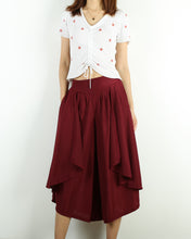 Load image into Gallery viewer, Elastic waist pants/Yoga skirt pants/black skirt pants/oversized pants/asymmetrical trousers (K1661)