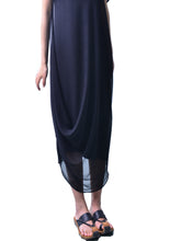 Load image into Gallery viewer, Women pleated chiffon dress set/modal cotton dress/crew neck dress/short sleeve dress/asymmetrical dress(Q1515) - lijingshop