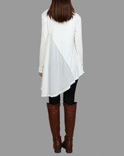 Load image into Gallery viewer, Chiffon Tunic for Women/Women's Modal and Chiffon Tunic Dress/Modal Top/Tunic Tops for Leggings/chiffon dress/modal t-shirt/long sleeve t-shirt(Y1819)