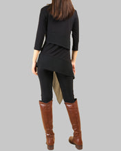 Load image into Gallery viewer, Women's 3/4 Sleeve Tunic top, Chiffon and Modal Tunic Dress, Asymmetrical Dress, Customized Dress, White dress, Casual t-shirt, half sleeve top(Q1997a)