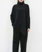 Load image into Gallery viewer, Bat sleeve top, cotton tunic top, high neck cotton t-shirt, oversized top,maternity clothing, asymmetrical tops(Y1079)