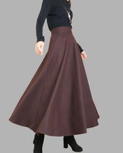 Load image into Gallery viewer, Women wool skirt/flared skirt/winter skirt/maxi skirt/ankle length skirt(Q1806)