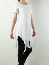 Load image into Gallery viewer, Womens Short Sleeve tunic Top/Printed Tunic Dress/Plus Size Tunic Top/Oversized T-shirt/Asymmetrical Dress(Y1702S) - lijingshop