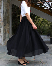 Load image into Gallery viewer, Women's maxi skirt, elastic waist skirt, chiffon skirt, long skirt, A-line skirt, customized summer skirt(Q2021)