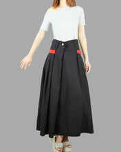 Load image into Gallery viewer, Women's skirt with pockets/ linen Skirt/long skirt/A-line skirt/maxi skirt/low waist skirt(Q1008)