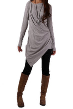 Load image into Gallery viewer, Cotton t-shirt/Long Sleeve Tunic Dress/Asymmetrical Cotton Top/Customized shirt/Tunic Top for Leggings(Y1704) - lijingshop