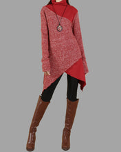 Load image into Gallery viewer, Women's asymmetrical tunic dress/pullover sweater/oversized casual customized plus size tunic top/maternity dress(Y1999S)