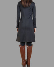 Load image into Gallery viewer, Women's Long Sleeve t-shirt/Asymmetrical Cotton tunic dress/black tunic Top/embroidered dress(Y1508)
