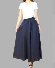 Load image into Gallery viewer, Linen skirt, Elastic waist skirt, high waist skirt, maxi skirt, long skirt, flared skirt(Q1989)