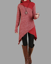 Load image into Gallery viewer, Women's asymmetrical tunic dress/pullover sweater/oversized casual customized plus size tunic top/maternity dress(Y1999S)