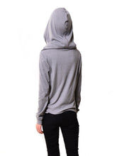 Load image into Gallery viewer, Casual Top/Womens Cotton Hoodie/cotton Top/Oversized Plus size Sweatshirt/Customized T-shirt/Asymmetry clothing/Boho t-shirt/Long Sleeve Shirt(Y3118) - lijingshop