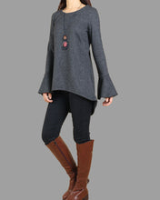 Load image into Gallery viewer, women's bottom t-shirt/bell sleeves top/oversized tunic dress/customized tunic top(Y1701gt)