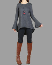 Load image into Gallery viewer, women's bottom t-shirt/bell sleeves top/oversized tunic dress/customized tunic top(Y1701gt)