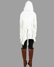 Load image into Gallery viewer, Women's asymmetrical knit tunic dress/plus size hoodie/oversized tunic dress/casual customized top/Maternity dress/black sweater (Q5101)