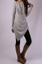 Load image into Gallery viewer, Long Sleeve Tunic Dress/Asymmetrical Cotton Top/cotton t-shirt/Customized shirt/Tunic Top for Leggings(Y1704) - lijingshop