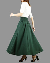 Load image into Gallery viewer, high waist skirt, linen skirt, maxi skirt, elastic waist skirt, long skirt, flared skirt(Q1989)