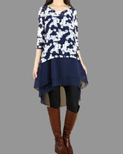 Load image into Gallery viewer, Oversize Chiffon Slip Dress/3/4 Sleeve lace Top/Maternity Tunic Dress/Plus Size Tunic Top(Q1801)