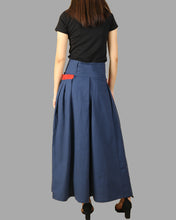 Load image into Gallery viewer, Women's skirt with pockets/ linen Skirt/long skirt/A-line skirt/maxi skirt/low waist skirt(Q1008)