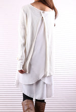 Load image into Gallery viewer, Women's Sweater Dress Set/Chiffon Tunic dress/Strap Dress/Slip Chiffon Dress/Oversized Sweaters/Plus Size Sweater Dress/Fall Outfits(Q1801M) - lijingshop