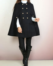 Load image into Gallery viewer, Wool cape coat, wool poncho, wool cloak jacket, winter coat, wool cloak(Y2164)
