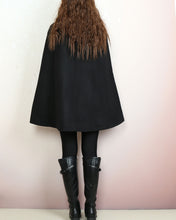 Load image into Gallery viewer, Wool poncho, Wool cape coat, wool cloak jacket, winter coat, wool cloak(Y2164)
