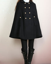 Load image into Gallery viewer, Wool poncho, Wool cape coat, wool cloak jacket, winter coat, wool cloak(Y2164)