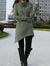 Load image into Gallery viewer, women cowl neck sweater/pullover sweater dress/Asymmetrical knit sweater/oversized knit top/customized tunic dress/plus size sweatshirt/casual jumper (Y1853) - lijingshop