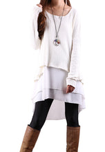 Load image into Gallery viewer, Chiffon Tunic dress Set/Women's Sweater Dress /Strap Dress/Slip Chiffon Dress/Oversized Sweaters/Plus Size Sweater Dress/Fall Outfits(Q1801M) - lijingshop