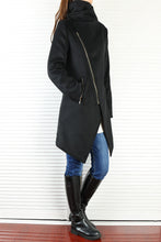 Load image into Gallery viewer, Womens Winter Jacket/Wool Coat/Trench Coat/Asymmetrical Cashmere jacket/zipper coat/Long Overcoat(Y5130) - lijingshop