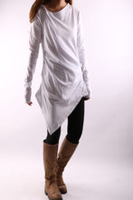 Load image into Gallery viewer, Long Sleeve Tunic Dress/Asymmetrical Cotton Top/cotton t-shirt/Customized shirt/Tunic Top for Leggings(Y1704) - lijingshop