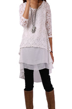 Load image into Gallery viewer, Half Sleeve lace Top/Maternity Tunic Dress/Oversize Chiffon Slip Dress/Plus Size Tunic Top(Q1801) - lijingshop