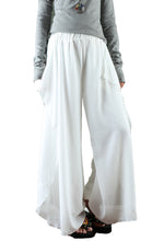 Load image into Gallery viewer, Womens Chiffon Skirt Pants/Elastic Waist Pants/Wide Leg trousers/High Waist Loose Trousers/Layered Flowy Pants/Black Pants(K1701) - lijingshop