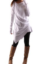 Load image into Gallery viewer, Long Sleeve Tunic Dress/Asymmetrical Cotton Top/cotton t-shirt/Customized shirt/Tunic Top for Leggings(Y1704) - lijingshop