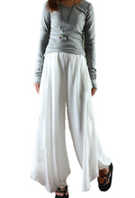 Load image into Gallery viewer, Womens Chiffon Skirt Pants/Elastic Waist Pants/Wide Leg trousers/High Waist Loose Trousers/Layered Flowy Pants/Black Pants(K1701) - lijingshop