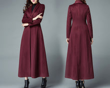 Load image into Gallery viewer, Wool coat women, wool jacket, coat dress, red coat, winter coat, flare coat, buttoned jacket, wool overcoat (Y2177)
