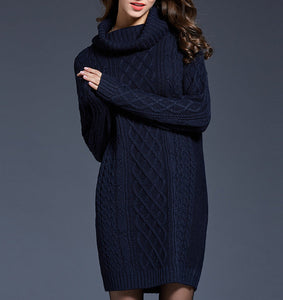 Women pullover sweater, Turtle neck sweater, high neck sweaters, long sweater, oversized sweaters, sweater dress(Y1518)