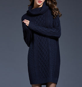 Women pullover sweater, Turtle neck sweater, high neck sweaters, long sweater, oversized sweaters, sweater dress(Y1518)