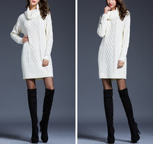 Load image into Gallery viewer, Women pullover sweater, Turtle neck sweater, high neck sweaters, long sweater, oversized sweaters, sweater dress(Y1518)
