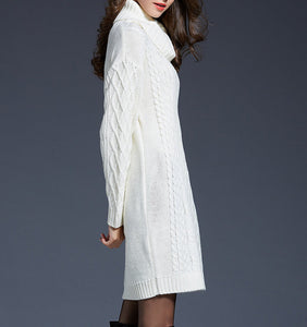 Women pullover sweater, Turtle neck sweater, high neck sweaters, long sweater, oversized sweaters, sweater dress(Y1518)