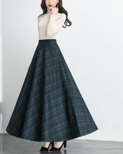 Load image into Gallery viewer, Plaid skirt, Winter skirt, wool skirt, long skirt, vintage skirt, high waist skirt, midi skirt(Q1078)
