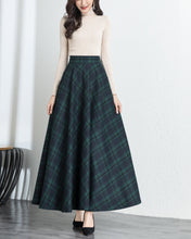 Load image into Gallery viewer, Plaid skirt, Winter skirt, wool skirt, long skirt, vintage skirt, high waist skirt, midi skirt(Q1078)
