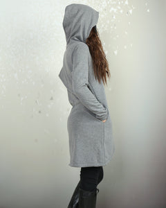 Oversized hoodie for women, asymmetrical thick cotton fleece hoodie, plus size sweatshirt, long tops, casual customized hoodie(Y2076)