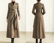 Load image into Gallery viewer, Wool coat for women, maxi coat, coat dress, winter coat, flare coat, buttoned jacket, wool overcoat, coat with pockets (Y2165)
