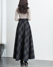 Load image into Gallery viewer, Plaid skirt, Winter skirt, wool skirt, long skirt, vintage skirt, high waist skirt, midi skirt(Q1078)
