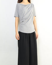 Load image into Gallery viewer, Short sleeve t-shirt, modal cotton top, boho drapes t-shirt, soft gray t-shirt, summer top(Y2049)
