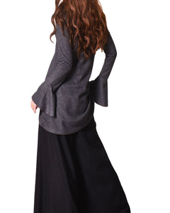 women's bottom t-shirt/bell sleeves top/oversized tunic dress/customized tunic top(Y1701gt)