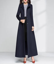 Load image into Gallery viewer, Wool Coat women, Long Wool Jacket, Coat dress, Winter Coat, wool Trench Coat, Full Length coat, maxi coat, Belt Coat, Handmade Coat(Y1159)
