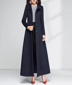 Wool Coat women, Long Wool Jacket, Coat dress, Winter Coat, wool Trench Coat, Full Length coat, maxi coat, Belt Coat, Handmade Coat(Y1159)
