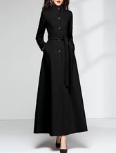 Load image into Gallery viewer, Wool Coat women, Long Wool Jacket, Coat dress, Winter Coat, wool Trench Coat, Full Length coat, maxi coat, Belt Coat, Handmade Coat(Y1159)
