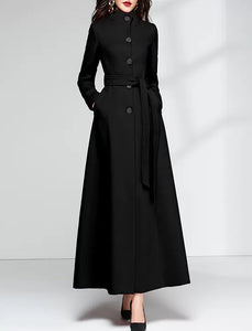 Wool Coat women, Long Wool Jacket, Coat dress, Winter Coat, wool Trench Coat, Full Length coat, maxi coat, Belt Coat, Handmade Coat(Y1159)